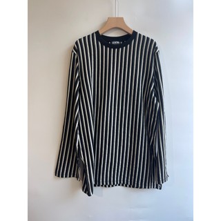 Boutique de produtos europeus Roupas femininas Pronto estoque 2025 Moda outono All-Match Split Slimmer Look Listrado Cam