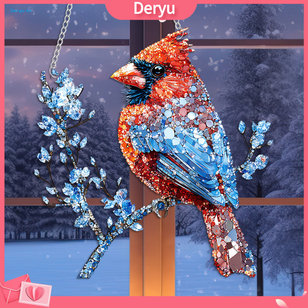 Light and Shadow Effect Decor Bird Sun Catcher 2d Acrylic Bluebird Hanging Decoration Stained Glass Style Window Porch I