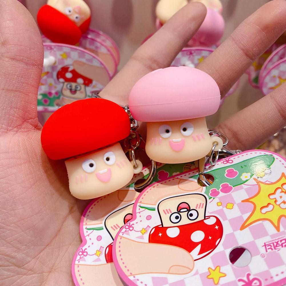 Botão Cogumelo Silencioso Sem Luz Descompressão Brinquedo Mochila Pequena Pendurado Decoração Presente L5z9