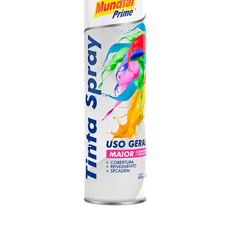 Tinta Spray Branco Brilhante 400ml Mundial Prime