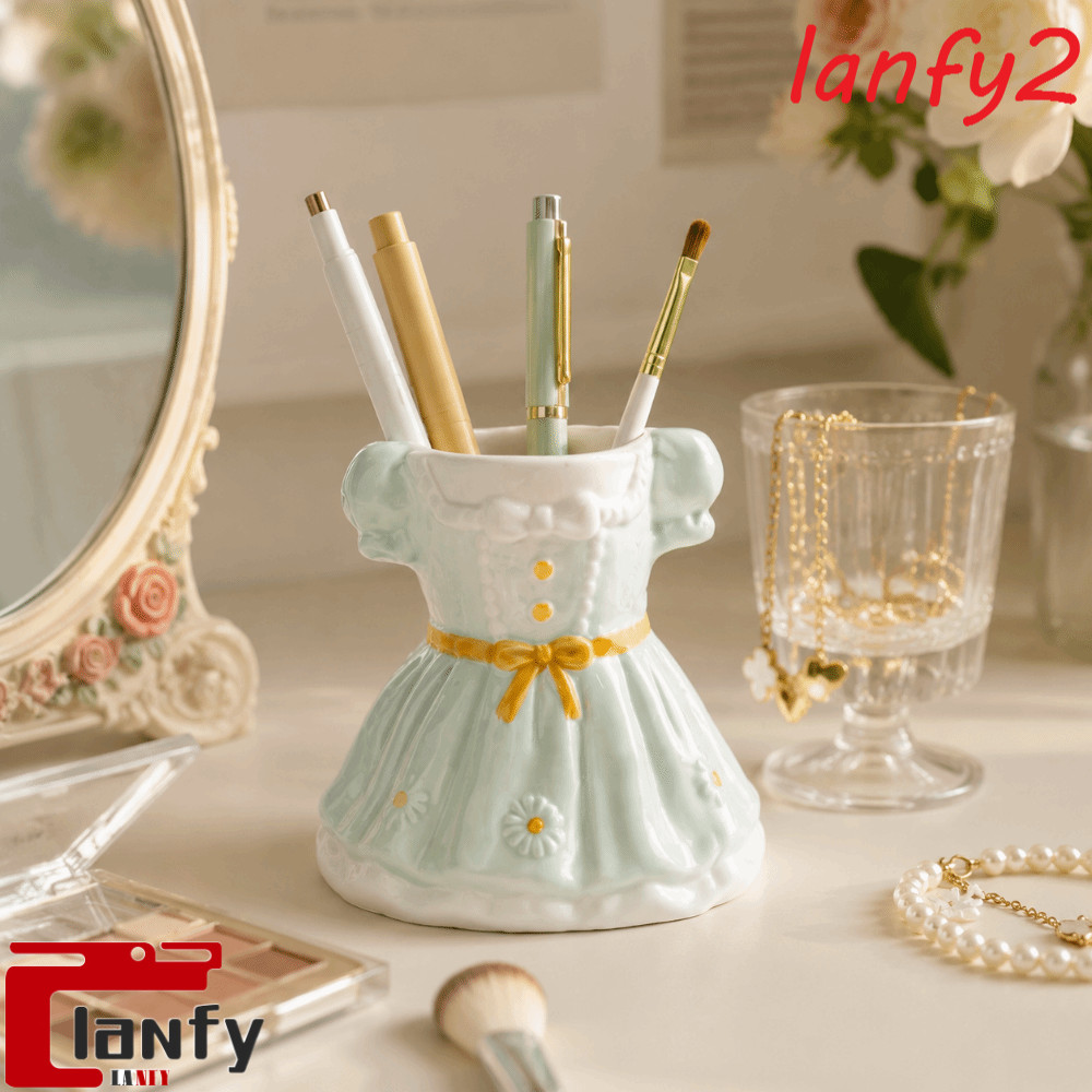 LANFY Arco Caneta Titular , Organizador Doce Maquiagem Escova Grande Capacidade Cerâmica Princesa Vestido Caixa De Armaz