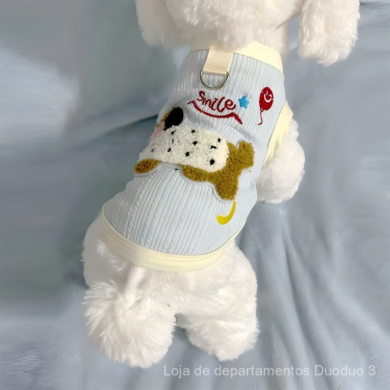 Roupas para cães de estimação para primavera e outono, colete colorido e fofo para dachshund com guia para cães pequenos