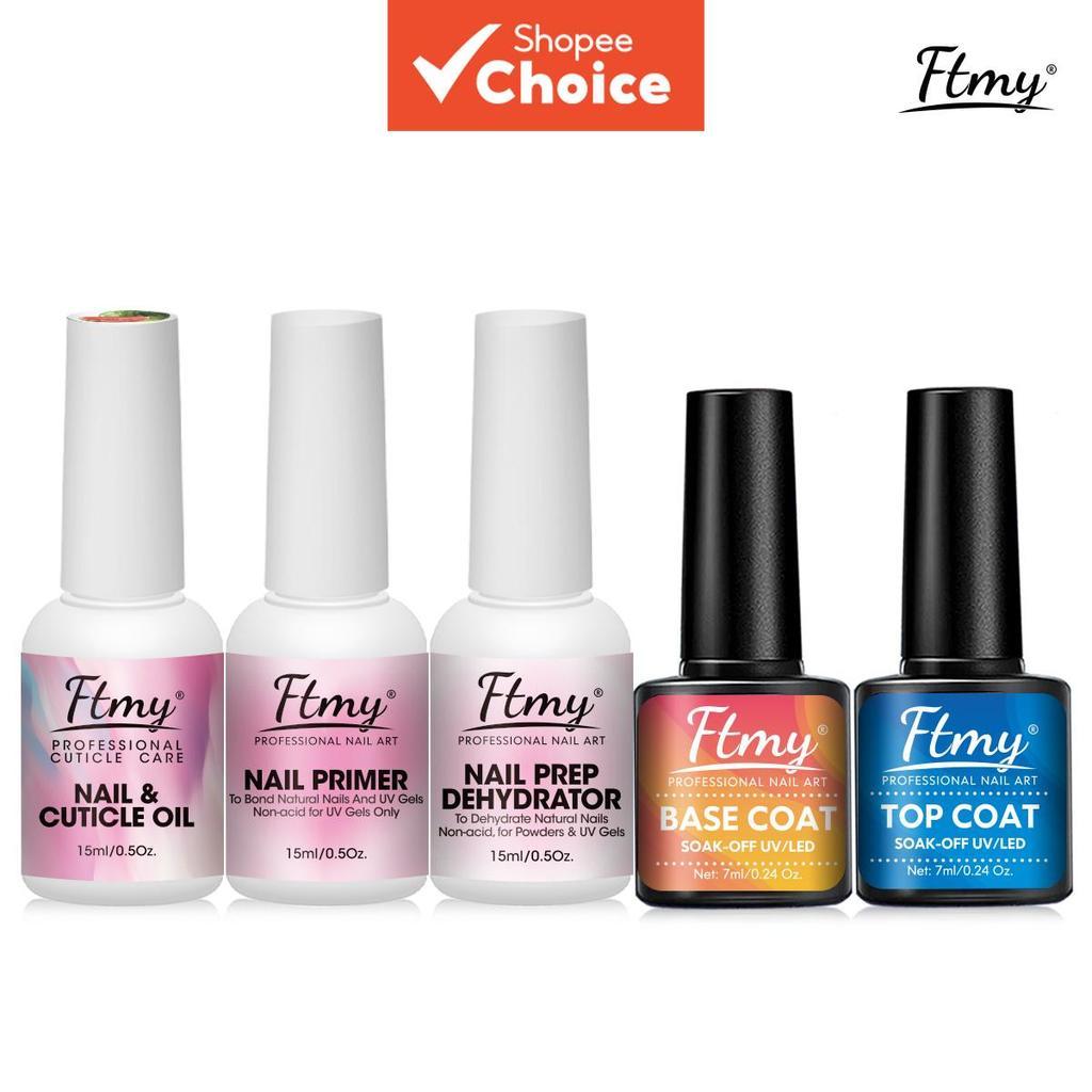 Conjunto de 5 peças de desidratante de unhas + base de primer, desidratante de unhas naturais sem ácido, base de primer