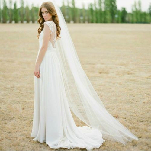 Frete grátis véu de casamento de noiva longo Trailing 3m véu longo de casamento simples véu de luz Sexy