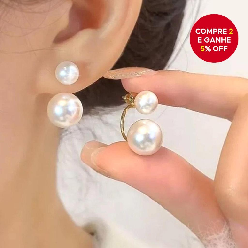 Brincos De Pérola Falsa Para Mulheres , Uso Bidirecional , Elegantes De Liga Simples