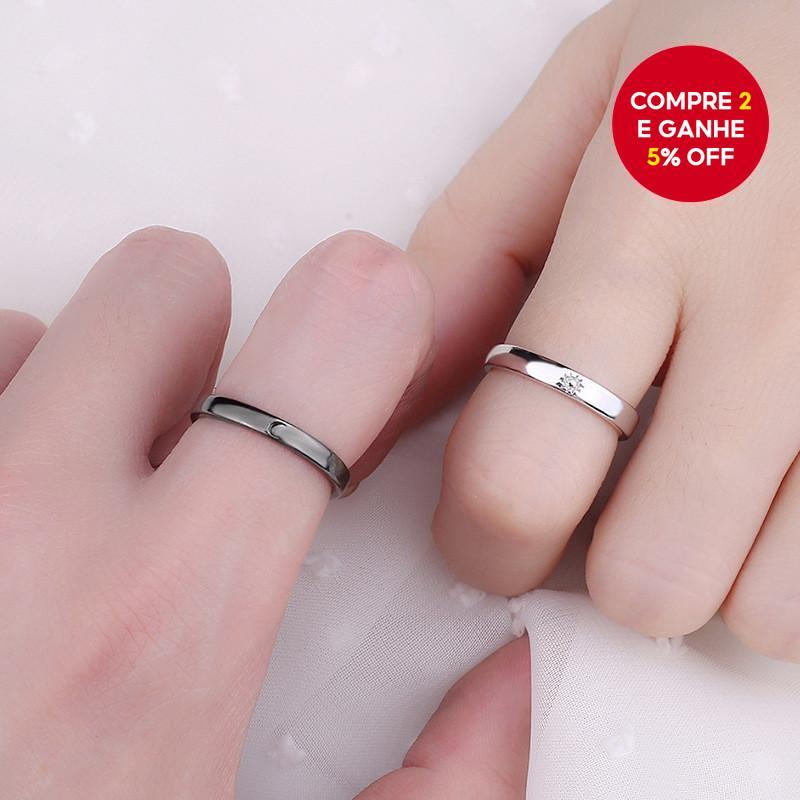 Conjunto De 2 Peças De Anéis De Casal , Joias Elegantes De Casamento E Noiva , Aniversário De Sol Lua Para Melhores Amig