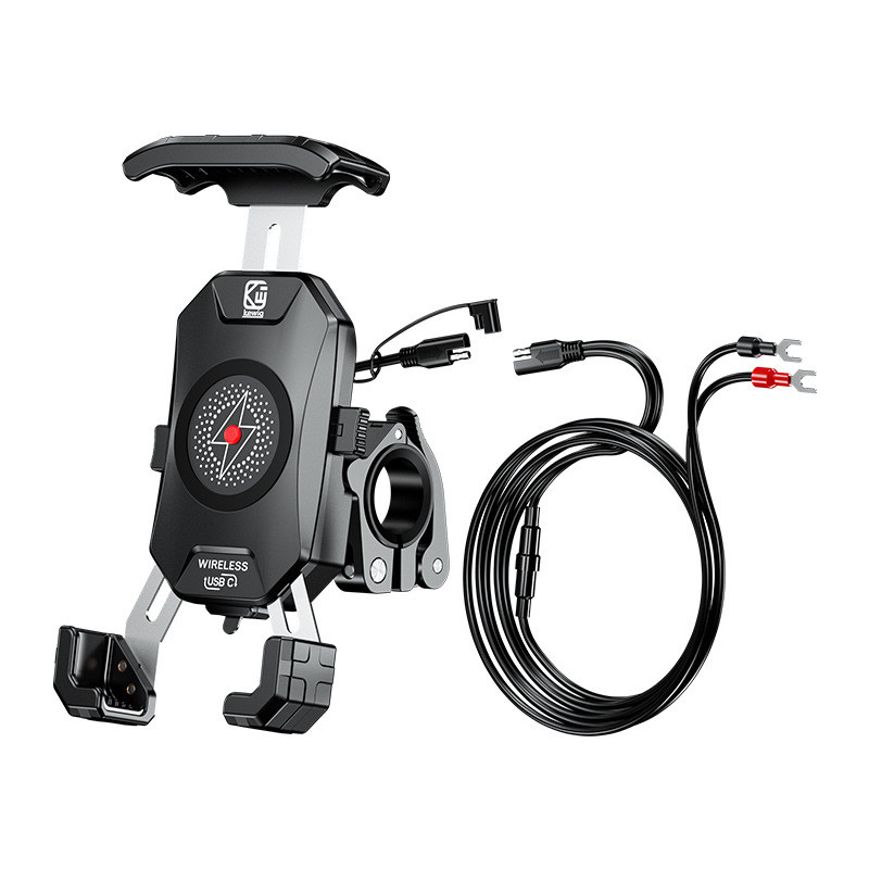 Ciclismo ao ar livre bicicleta elétrica suporte de navegação da motocicleta sem fio com fio carregamento do telefone móv