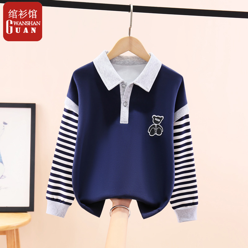Meninos camisa polo moletom 2026 novo estilo roupas infantis de manga comprida camiseta crianças primavera roupas menino
