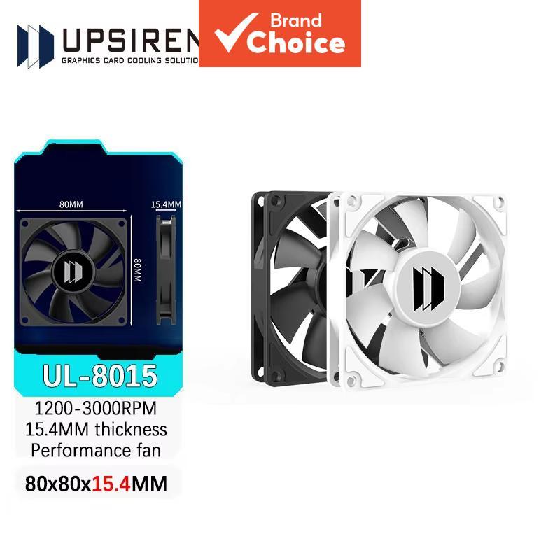 UPSIREN UL-8015 8cm PWM Ventilador De Chassi Silencioso 3000RPM Rolamento Hidráulico 80x80x15.4mm Preto Branco Resfriame