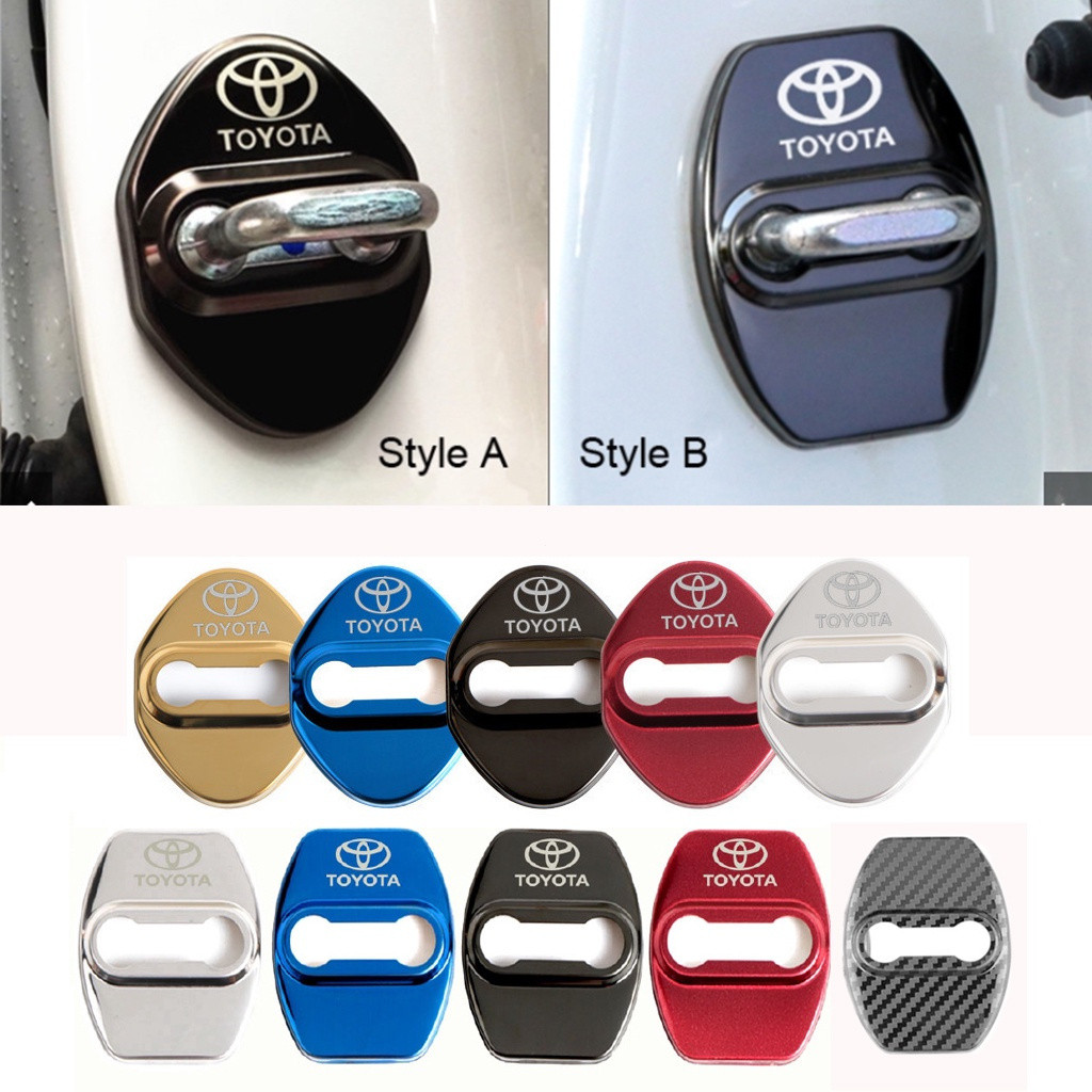 4 Peças de Capa Protetora de Fechadura de Porta de Carro em Aço Inoxidável para Toyota Corolla Cross Hilux Yaris Etios