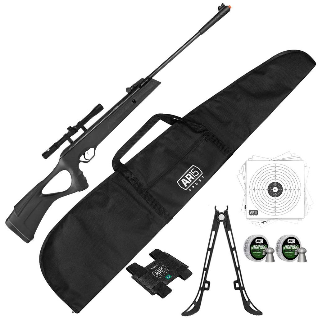 Carabina de Pressão 5.5mm Artemis + Luneta 4x20 Trilho 11mm