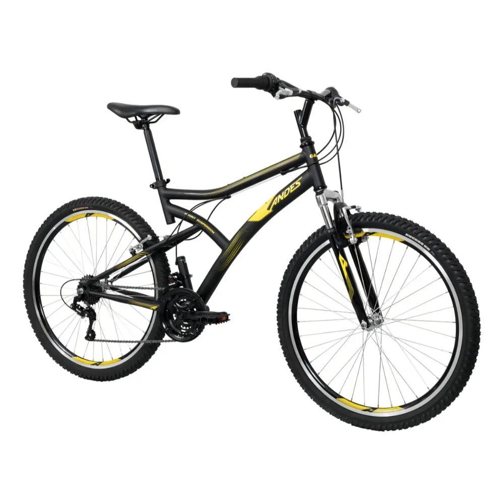 Bicicleta Mountain Bike Caloi Andes Aro 26 21 Marchas Freio V-Brake Quadro Aço Preta