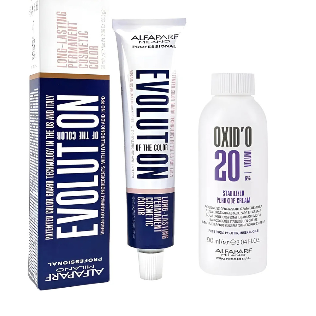 Kit Coloração Alfaparf 6.5 Louro Escuro Acaju+ Ox 20 VL 90ml