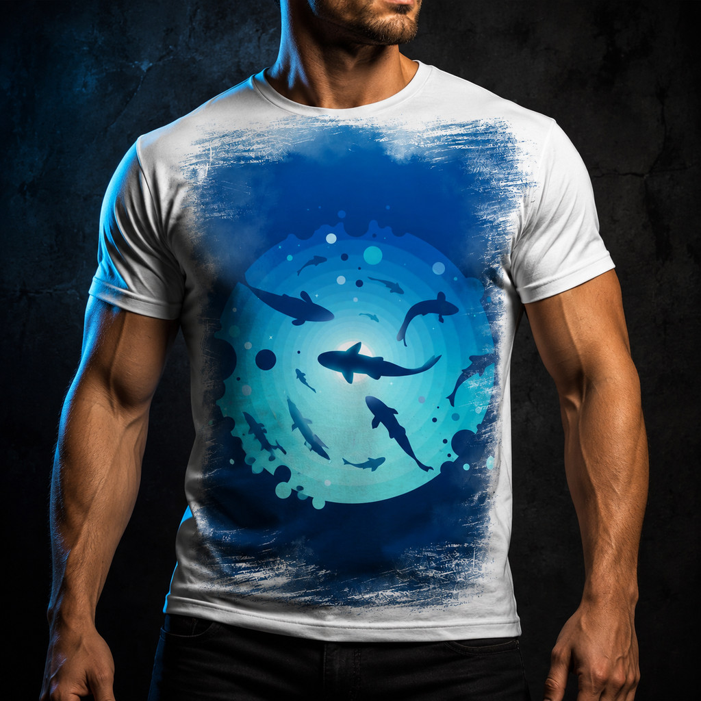 Camisa Camiseta Peixe Peixinho Cardume Mar Rio Tubarão 387-5