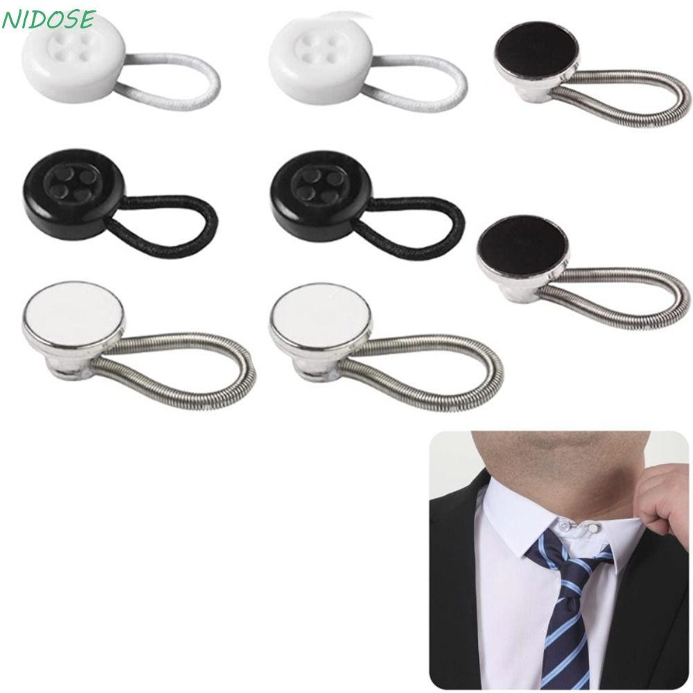 Extensor de Botão para Colarinho NIDOSE, conjunto de 8 peças, extensor de camisa de metal flexível, botão de extensão W1