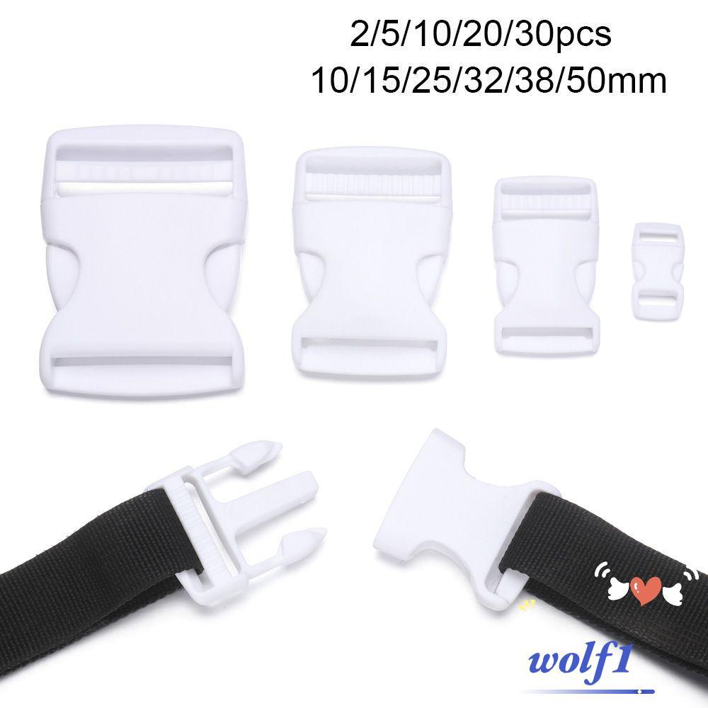 Lobo 2/5/10/20/30pcs Fivela Curva Plástico Branco Bolsa Alça Webbing Hardware Dual Paracord Pulseira Bloqueio