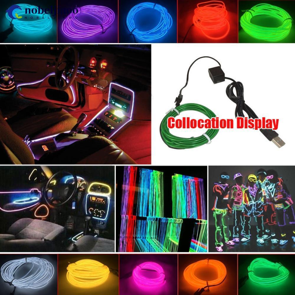 NOBELJIAOO Carro Led Strip Light Flexível Neon EL Wire Driver Inversor USB Adaptador De Controlador A4S4