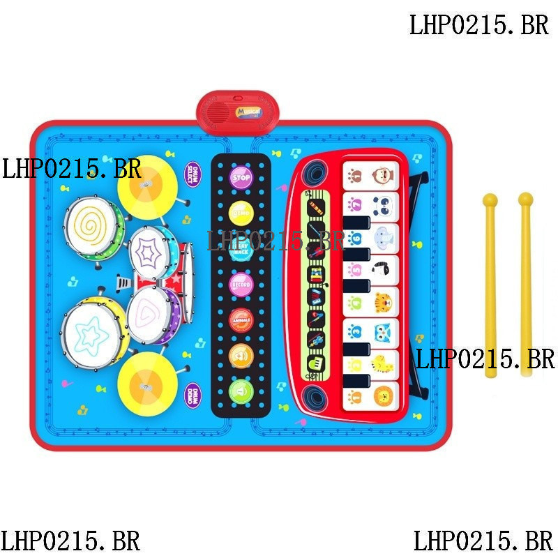 90x70cm Brinquedos Do Bebê 2 Em 1 Teclado De Piano & Tambor Tapete De Jogo Musical Da Criança Aprendizagem Música Infant