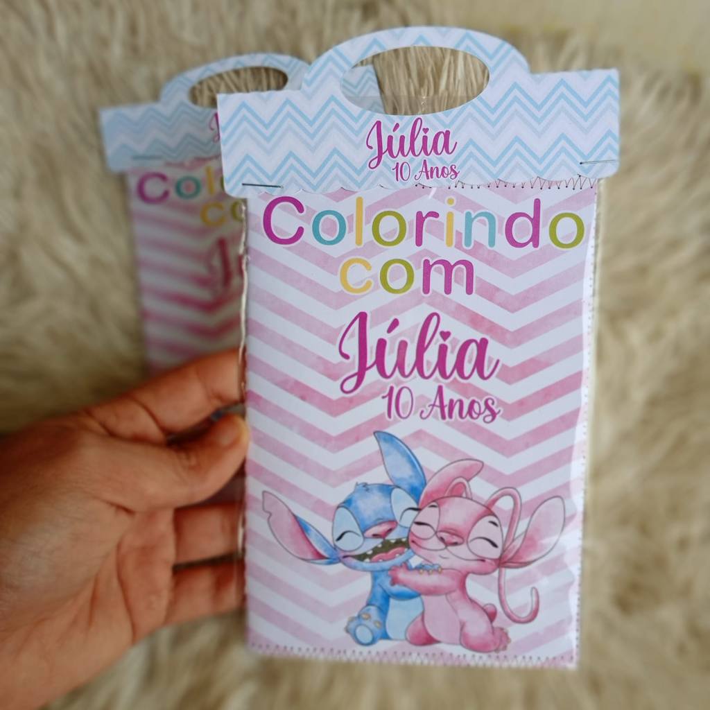 Livro de Colorir personalizado Stitch e Angel /Lembrancinha de Festa infantil /Lembrancinha personalizadas /Aniversário