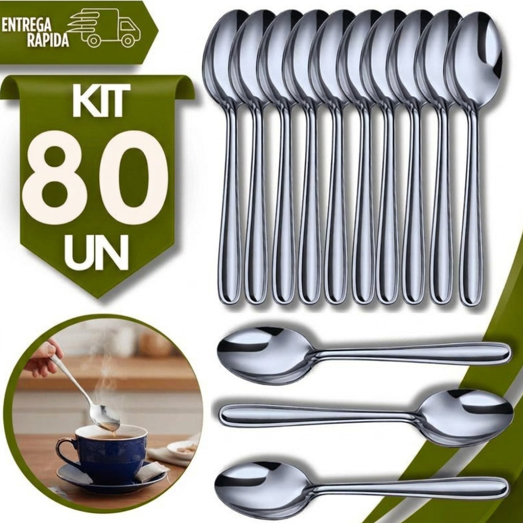 Kit Utensílios Colheres Chá Inox 13,6cm Aço Inox Talheres atacado Chá Chocolate Quente Multiuso Qualidade