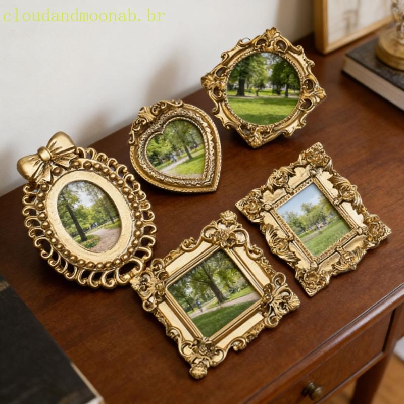 CLO 5 Unidades Molduras Elegantes Resina Relevo Acabamento Dourado Antigo Perfeito Para Presentes