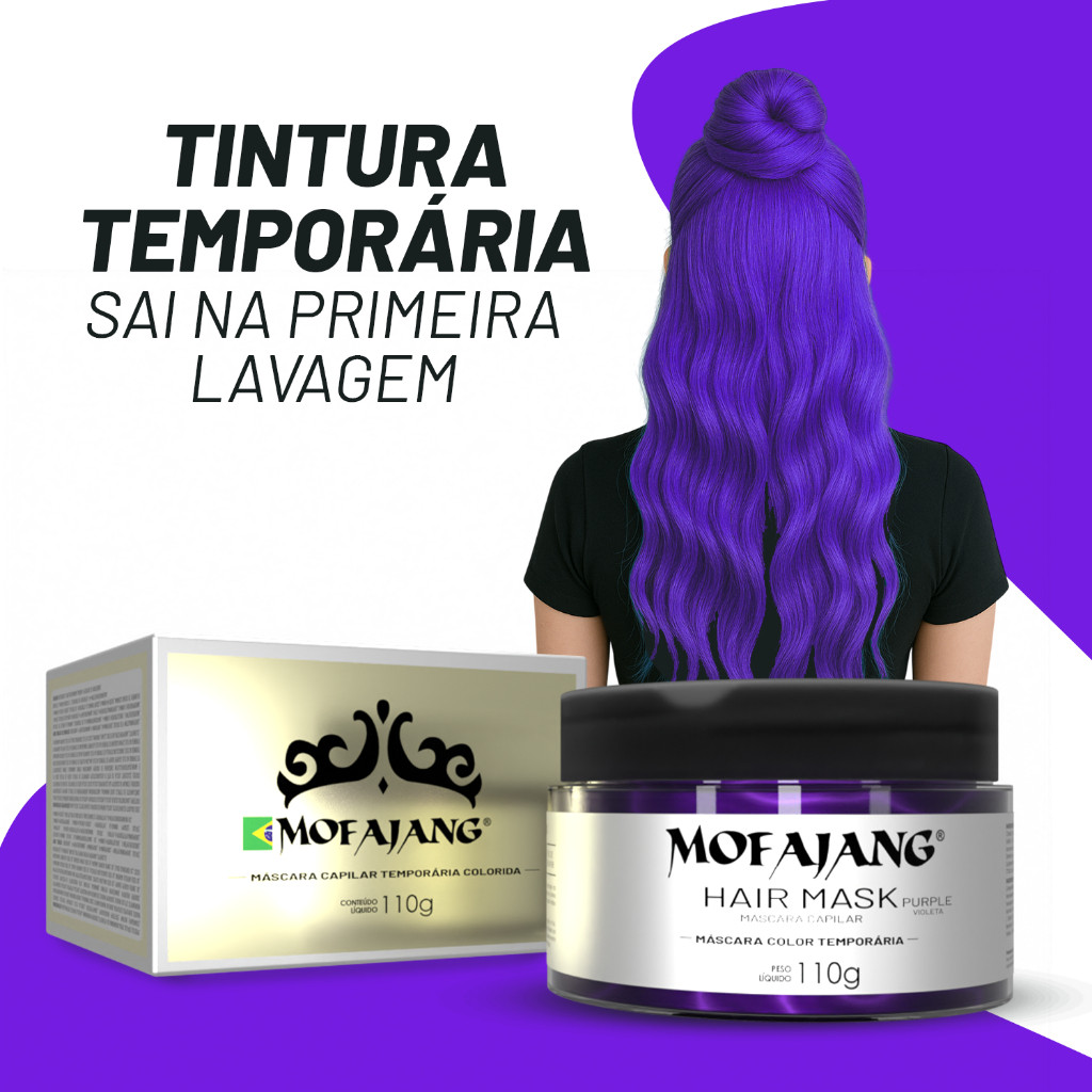 Mofajang Cera De Coloração Temporária - Mascara De Pintura 110g purple