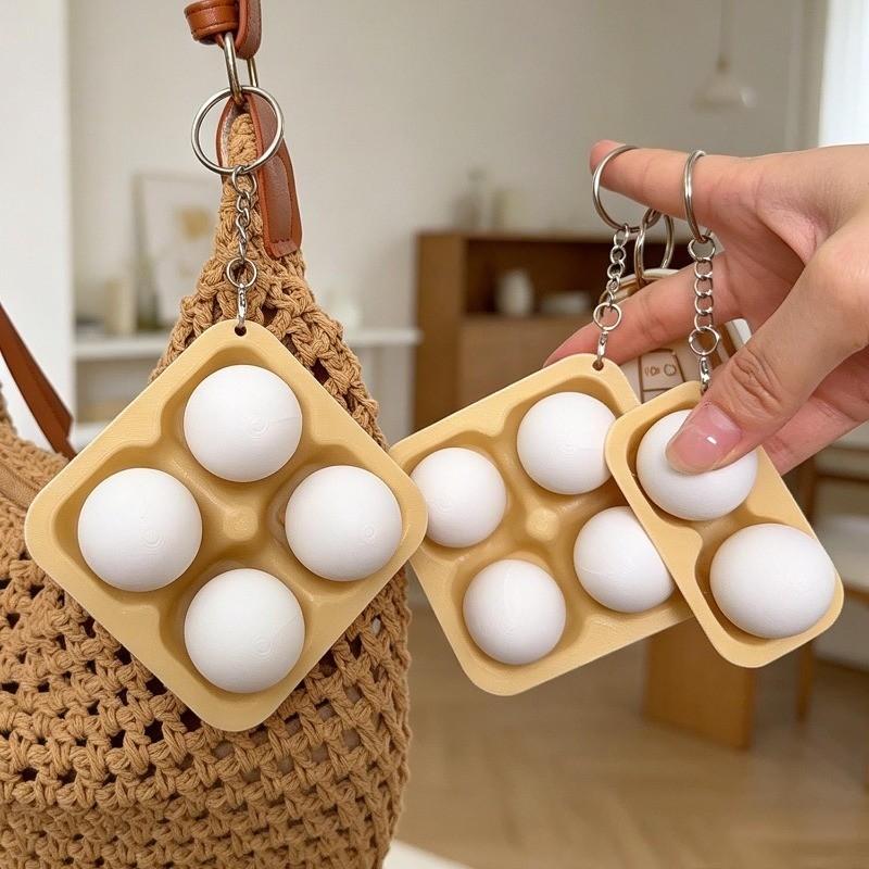 2-1Pcs Egg Press Keyboard Keychain-Stress Relief Fidget Toy-Clicker Sensory Fingertip Gadget-Teclados Mecânicos-DIY Butt
