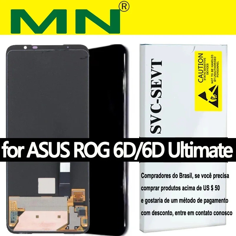 Alta Qualidade 165Hz 6.78 " AMOLED Para Asus ROG Phone 6D Display LCD Painel De Tela De Toque Digitalizador 6D Ultimate