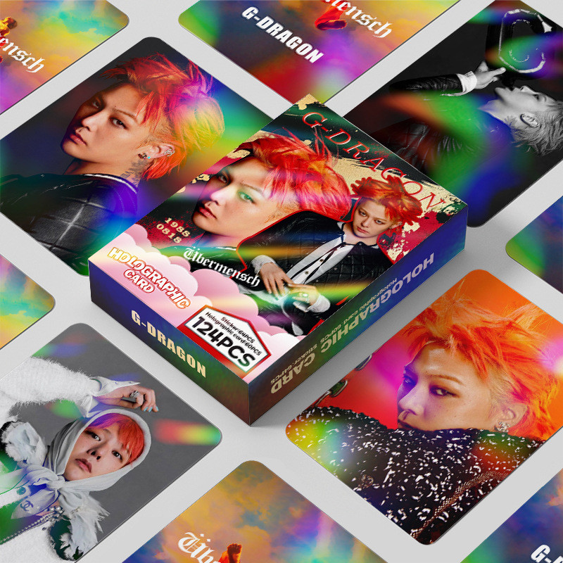Estoque pronto 124pcs cartão fotográfico a Laser BIGBANG Kwon Ji-Dragon cartão Flash estrela cartão fotográfico adesivo