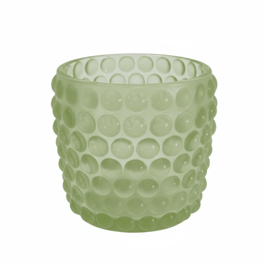 Castiçal Vaso de Bolinha Porta Vela Decorativo Vidro 8,50cm