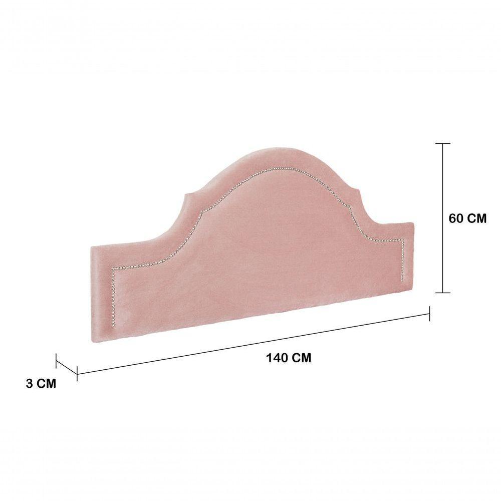 Cabeceira Casal Provençal Luxo 140X60 Rosê Tachas Prata — imagem 2 de 2