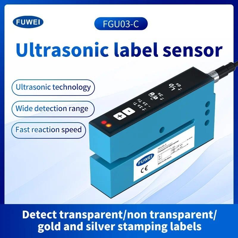 FGU03-C Hot stamping Ouro E Prata metal Etiqueta Transparente Rotulagem Olhos Eletromecânicos , sensor De Ultrassônico