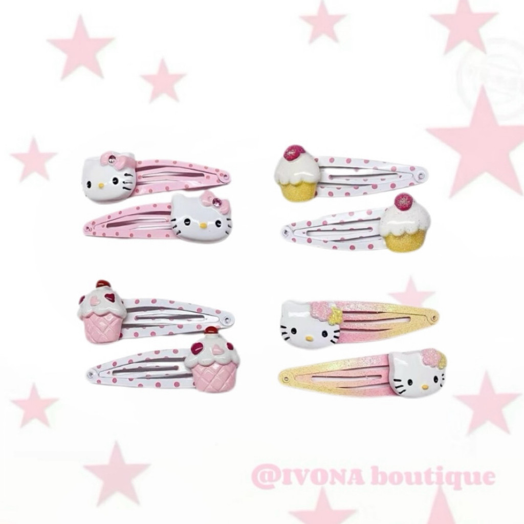 2026 [Bolo Kitty] Faça você mesmo Super fofo!Polka Dot Glitter Sweet Girl All-Match Girl bb Clip Hairpin