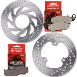 Discos de Freio Crosser 150 Abs 2019-2026 / Lander 250 2016-2026 + Pastilhas Diafrag
