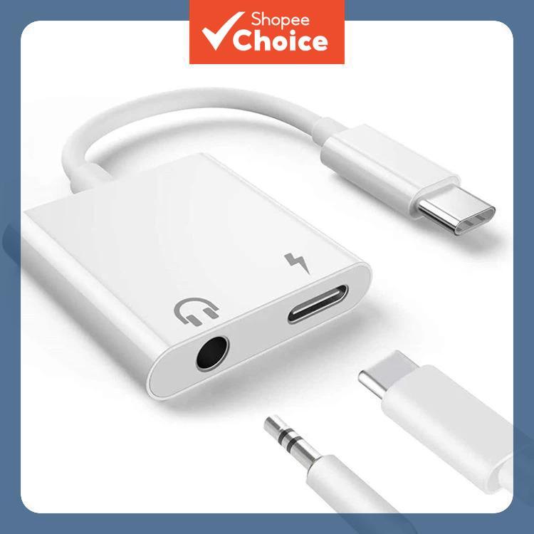 Adaptador USB-C para 3,5 mm + Porta PD Tipo C 2 em 1: de Áudio e Carregamento Tipo C