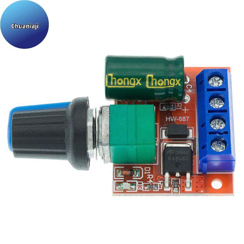 Chuaniaji Mini 5A 90W PWM DC Módulo Controlador De Velocidade Do Motor-5V-35V Regulador Ajustável Interruptor De Control