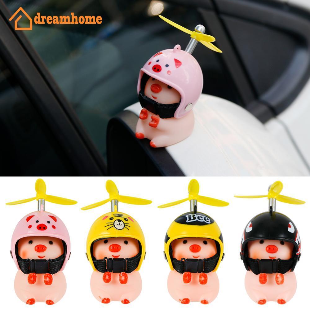 DREAMHOME Capacete Pequeno Porco Rosa Acessórios Do Carro Vento Quebrado Bonito-Quebra Pato Auto Decoração B1J9