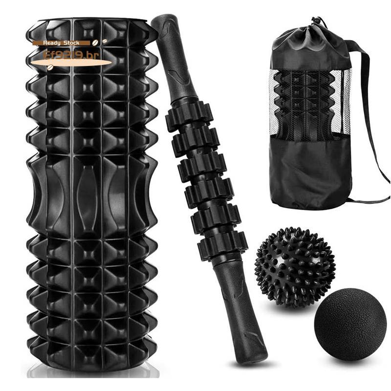 [Oferta Especial E] Bola Para Massagem Muscular Profunda Fitness Stick Roller 5 Em 1 Conjunto De Rolo De Espuma De Ioga 
