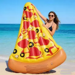 Boia De Natacao Flutuante Colchão Inflável Solteiro PIZZA – Viagem, Praia, Camping e Piscina Lagoa