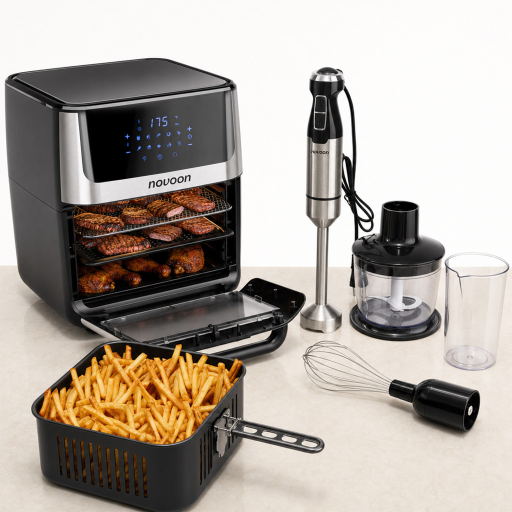KIT AIR FRYER 12L E MIXER INOX COMPLETO