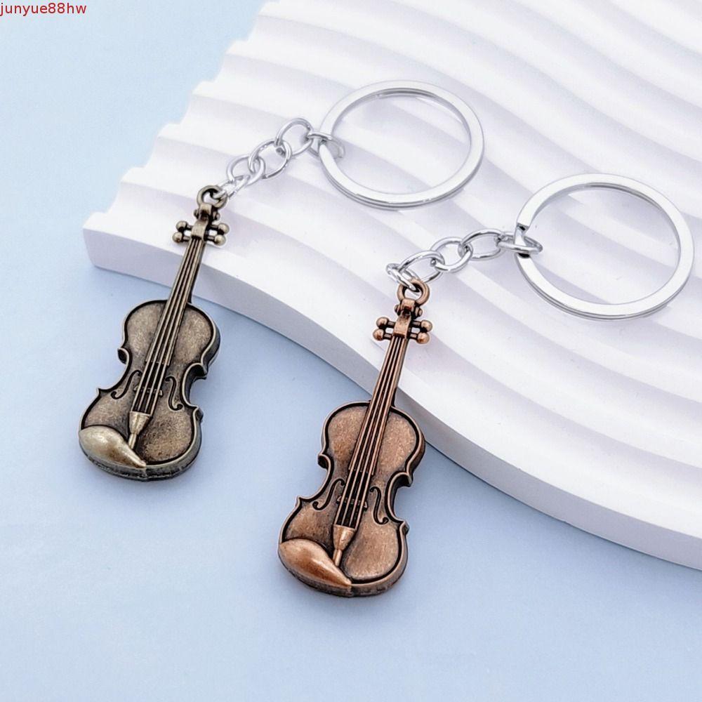 JUNYUE Chaveiro De Violino Vintage , Clássico Para Violoncelo , Pingente De Instrumento Musical Com Mini Bolsa
