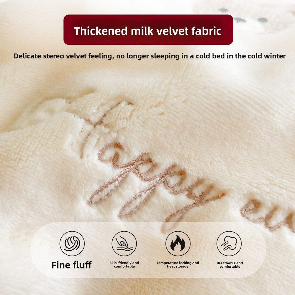 W inverno pelúcia engrossado leite velo conjunto de quatro peças flanela lençol colcha capa de pelúcia inverno cama conj