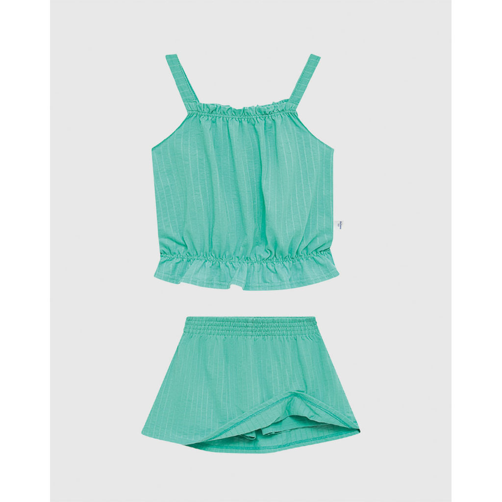 Conjunto Infantil Menina Regata E Saia Em Malha Texturizada Malwee Kids