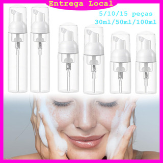 5/10/15 Pçs Frasco Pump Espumador 30/50/100 ml, Reutilizável para Sabonete Líquido e Skincare e Limpeza de Pele Profunda