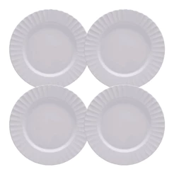 Jogo de Pratos Rasos Kit 4 Peças Gerbera 27cm Melamina Branco Lyor