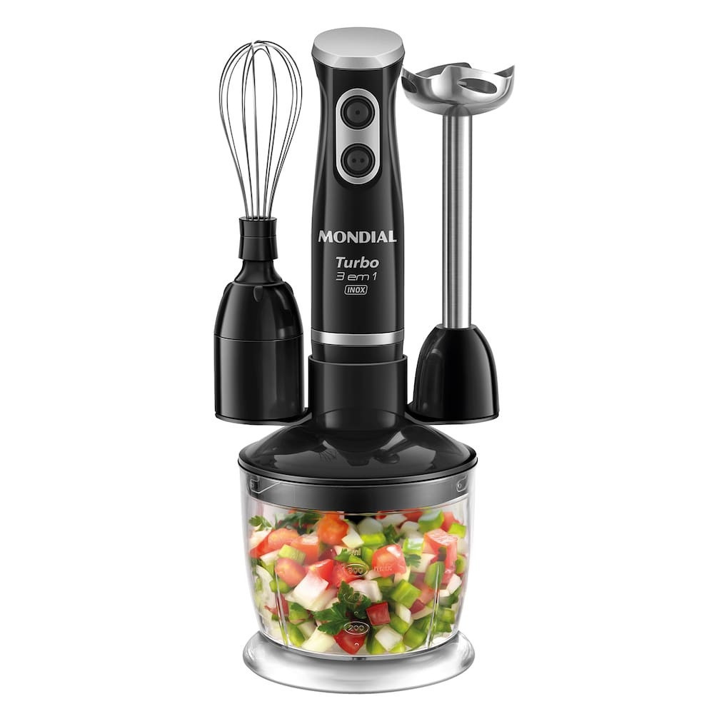 Mixer Turbo 3 em 1 Inox M-18-BI 500W Função Turbo Mondial