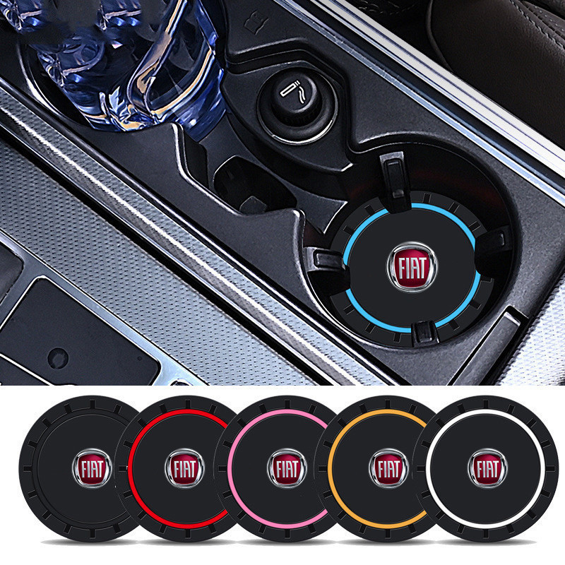 2 Pçs PVC Silicone Carro Coaster Copo De Água Slot Esteira Almofada Antiderrapante Para Fiat Panda Freemont Linea Strada