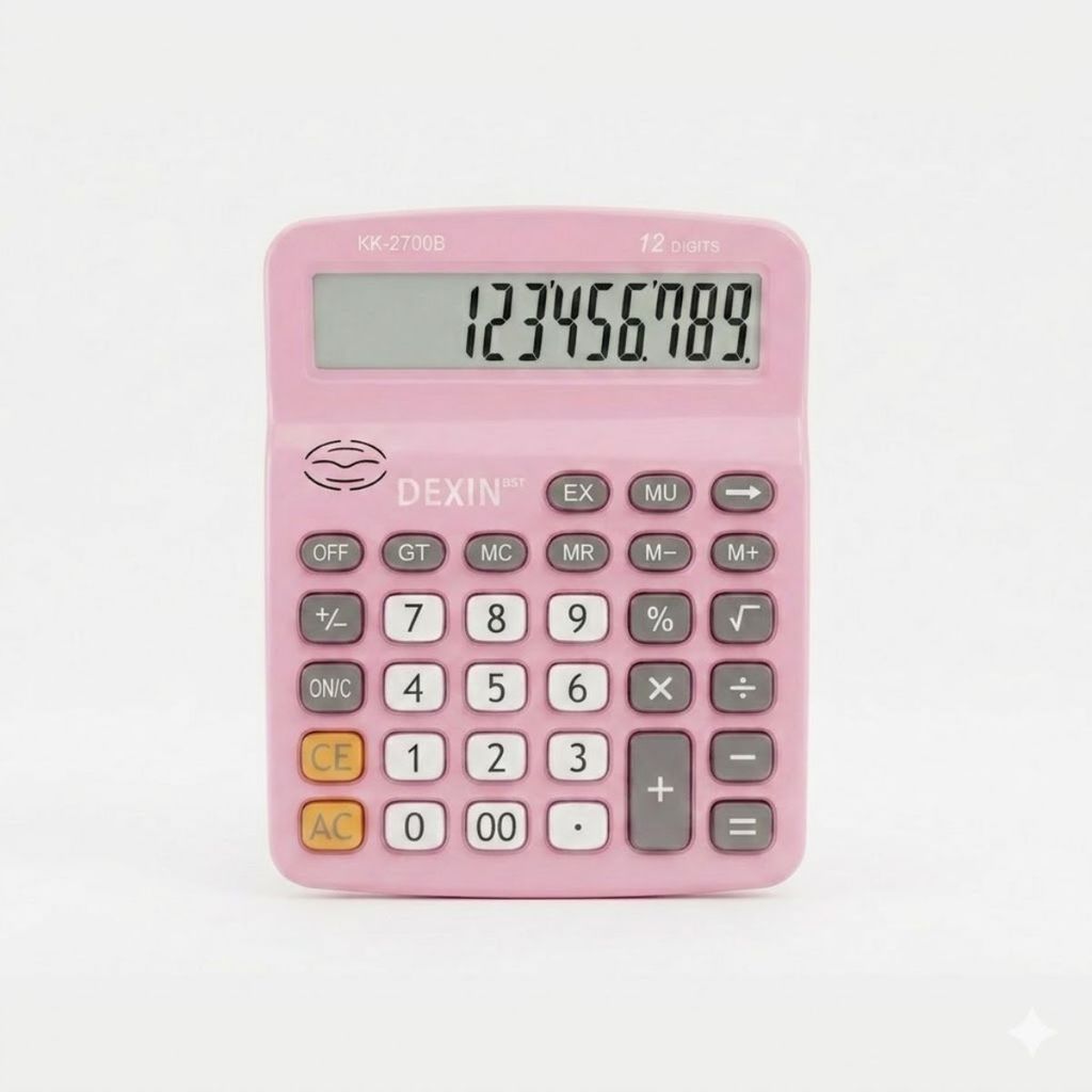 Calculadora Eletrônica Colorida Rosa Grande Dexin Original