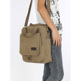 Bolsa masculina de grande capacidade, maleta Casual multifuncional, mochila de ombro de lona de dupla utilização