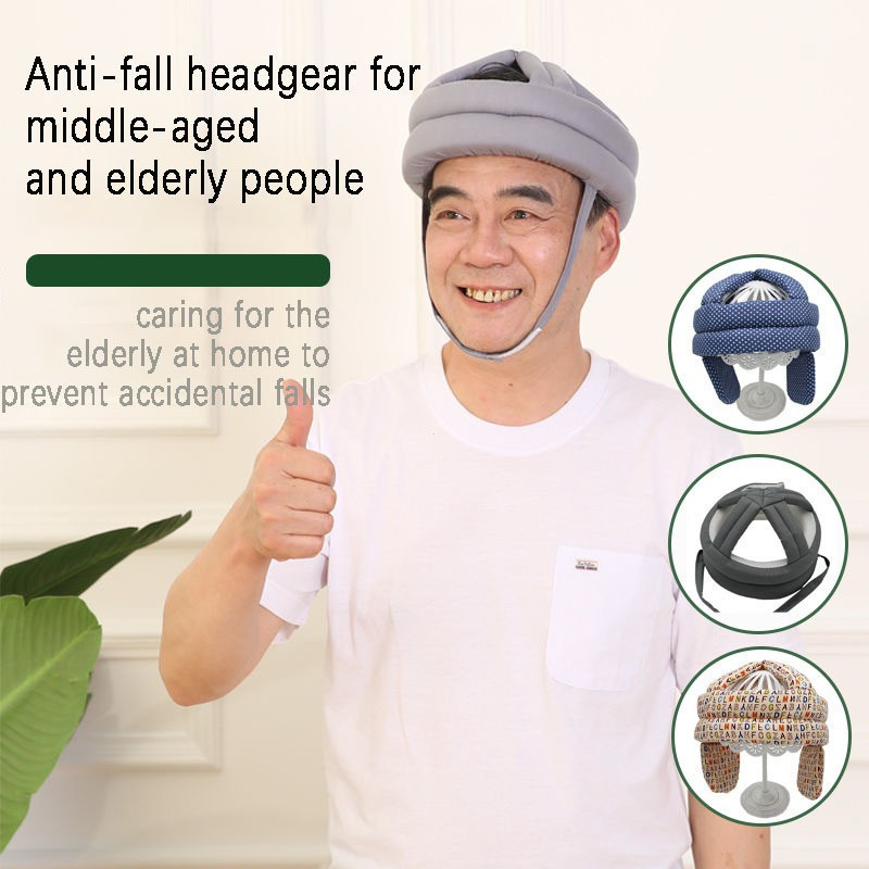 Proteção de Cabeça Anti-Queda para Idosos, Capacete de Trabalho Respirável e Seguro